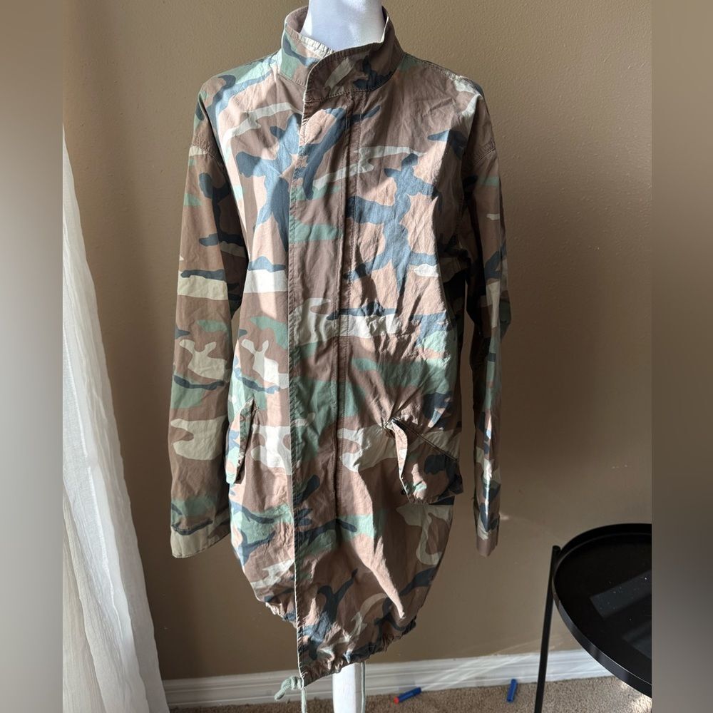 Zara Camouflage Coat Jacket Size M